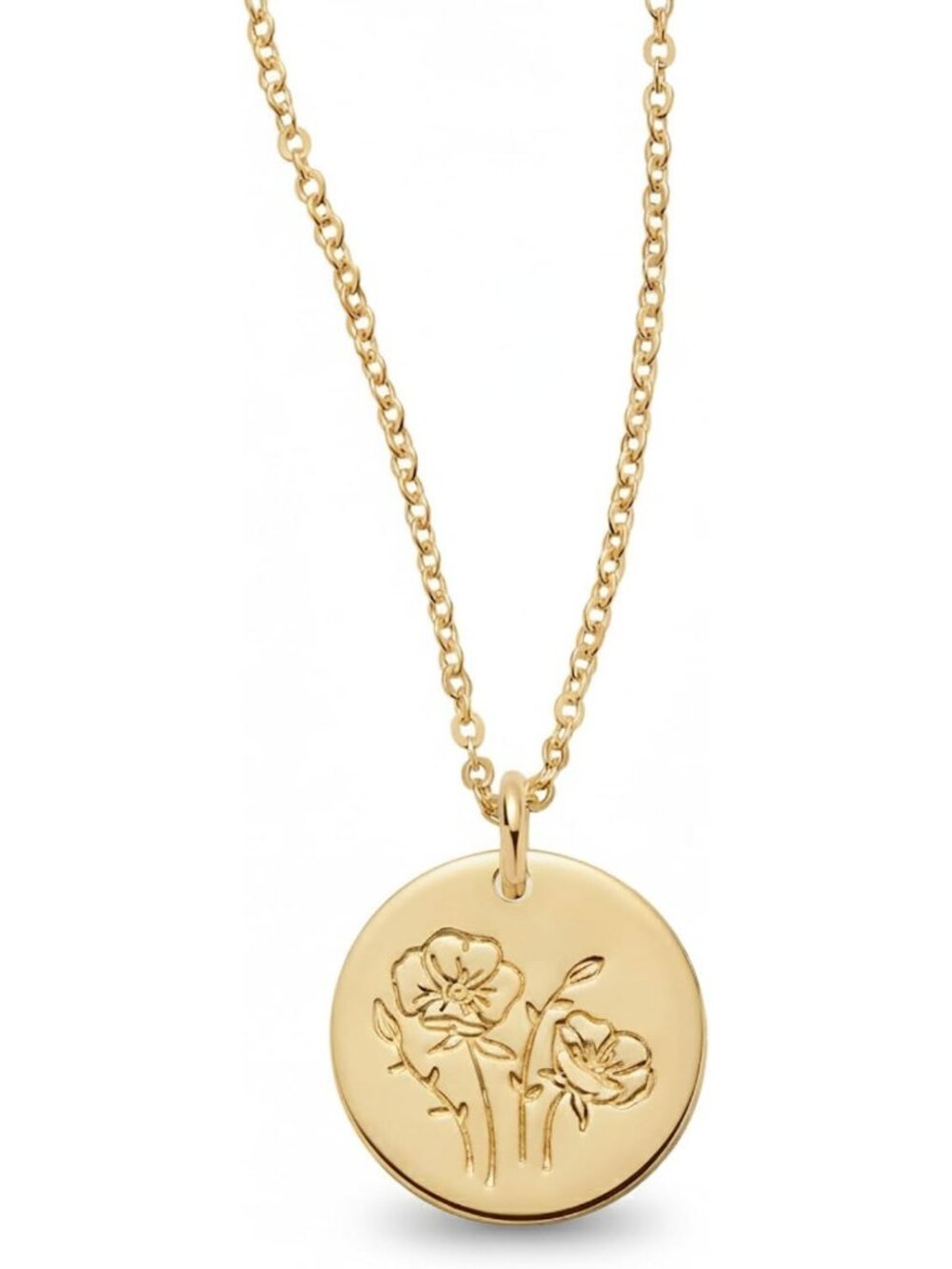 14K Gold Filled Birth Flower Necklace | Minimalist Layering Jewelry | Adjustable